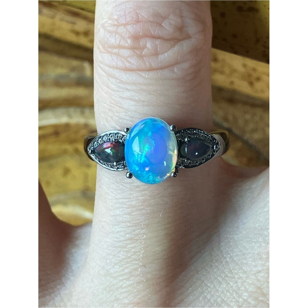 Ethiopian Opal Sterling Silver Ring Size 7